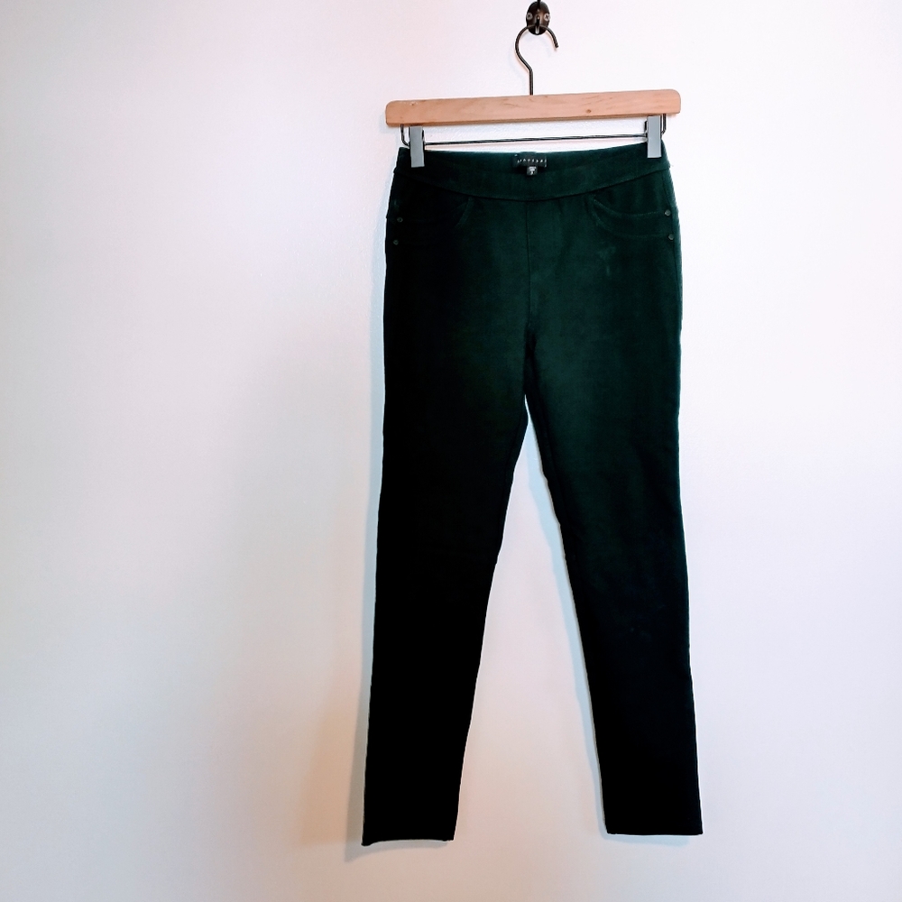 Sanctuary Anthropologie dark green leggings with faux pocket details size small